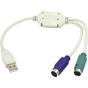 LogiLink USB 1.1 Aansluitkabel [1x USB 1.1 stekker A - 2x PS/2-bus] Adapter 15.00 cm