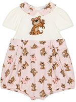 Dolce & Gabbana Kids barboteuse à logo imprimé - Rose - thumbnail