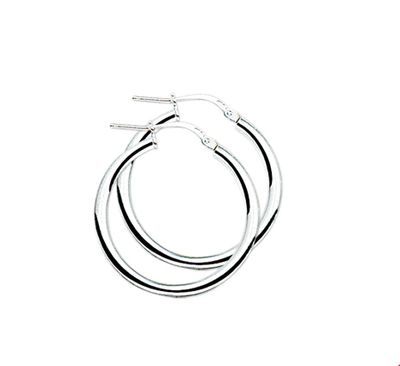 TFT Oorringen zilver ronde buis 2,5 x 25 mm