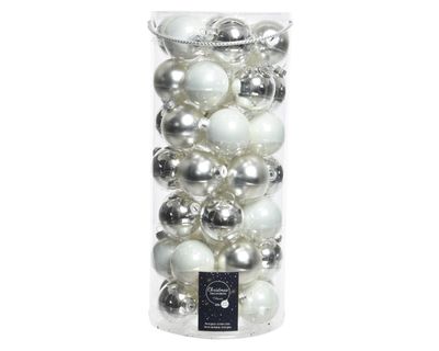Kerstbal glas mix zilver dia6cm assortie - Decoris