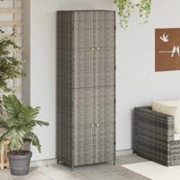 Tuinkast 59x40x180 cm poly rattan grijs