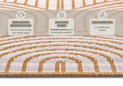 Hanse Home - Flatweave In- and Outdoor reversible carpet Pangli Ochre - 200x290 cm