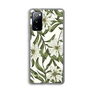 Wit bloemenpatroon: Samsung Galaxy S20 FE / S20 FE 5G Transparant Hoesje