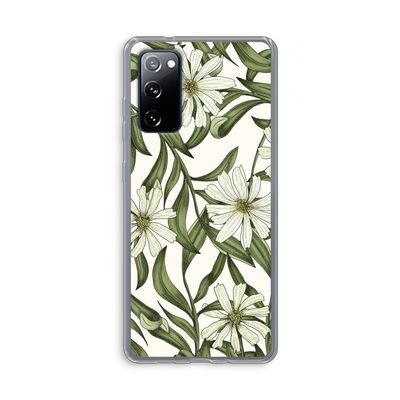 Wit bloemenpatroon: Samsung Galaxy S20 FE / S20 FE 5G Transparant Hoesje