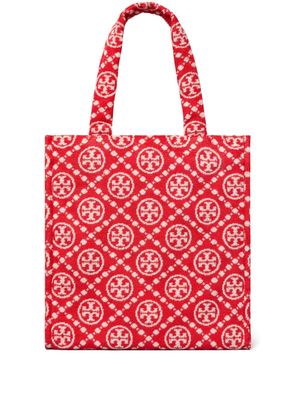 Tory Burch sac cabas T Monogram en éponge - Rouge