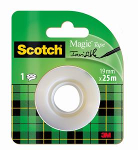 Scotch plakband Magic  Tape ft 19 mm x 25 m, blister met 1 rolletje