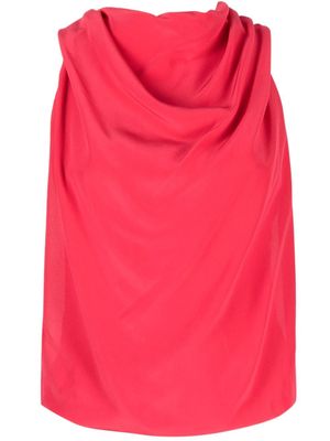 Lanvin haut drapé en soie à design sans manches - Rose
