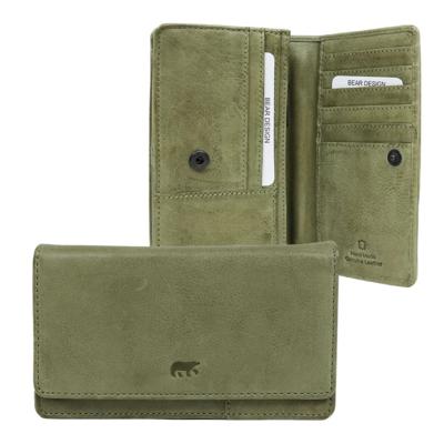 Bear Design Dames Portemonnee met Overslag Cow Lavato Moss
