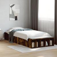 Bedframe bewerkt hout gerookt eikenkleurig 75x190 cm