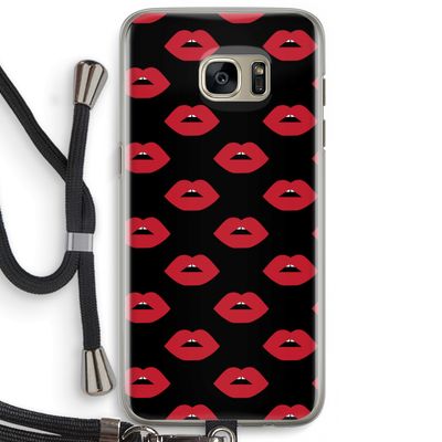 Lips: Samsung Galaxy S7 Edge Transparant Hoesje met koord