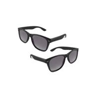 Hippe Party zonnebril - 10x stuks - zwart - plastic - UV400 - verkleedbril - carnaval/verkleed