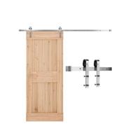 VEVOR Schuifdeursysteem Schuifdeurbeslag 150 kg Rail 2,44 m Zilver