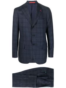 Isaia blazer boutonné à carreaux - Bleu