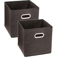 Set van 2x stuks opbergmand/kastmand 29 liter bruin linnen 31 x 31 x 31 cm