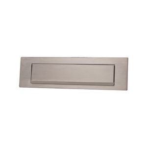 Briefplaat rechthoek met klep 335x95mm RVS