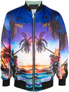 Philipp Plein veste bomber à imprimé Hawaii - Bleu