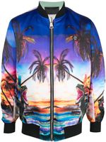 Philipp Plein veste bomber à imprimé Hawaii - Bleu - thumbnail