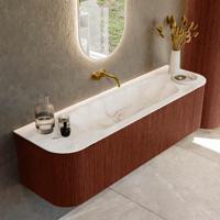 Badmeubel Mondiaz Kurve-Dlux | 160 cm cm | Meubelkleur Ruby | Wastafelkleur Frappe | Solid surface | Wasbak midden spoelbak | Zonder kraangat(en) Badmeubel Mondiaz Kurve-Dlux | 160 cm cm | Meubelkleur Ruby | Wastafelkleur Frappe | Solid surface | Wasbak midden spoelbak | Zonder kraangat(en)