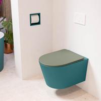 Wandcloset Mondiaz Lavie | Zonder spoelrand | Incl.Toiletzitting-Army | Keramiek | Smag (turquoise)