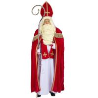 Sinterklaas verkleed kostuum - compleet met baard en snor - one size - volwassenen