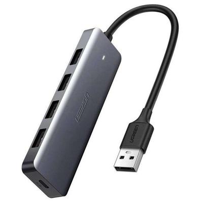 Ugreen Hub Adapter 4-in-1 USB-C naar 4× USB 3.0 + USB-C Grijs