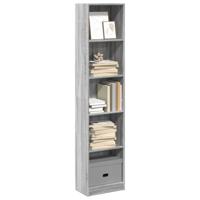 Boekenkast 40x24x176 cm bewerkt hout grijs sonoma eikenkleurig