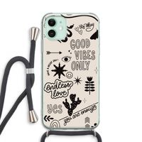 Good vibes: iPhone 11 Transparant Hoesje met koord