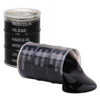 3x Potjes speelgoed/hobby slijm zwart in olievat 5,5 x 8 cm 150 ml inhoud