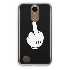 Middle finger black: LG K10 (2017) Transparant Hoesje