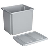 Sunware opslagbox - 45 liter - lichtgrijs - kunststof - 45 x 36 x 36 cm - met deksel