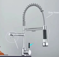 Uittrekbare Keukenkraan | Nikkelgoud | Warm & Koud Water | Enkel Handvat Uittrekbare Keukenkraan | Nikkelgoud | Warm & Koud Water | Enkel Handvat