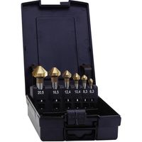 Exact Kegelsenkersatz 90° HSS TiN 6,3-20,5mm DIN335C plus6 05567 Kegelverzinkboorset 6-delig 6.3 mm, 8.3 mm, 10.4 mm, 12.4 mm, 16.5 mm, 20.5 mm HSS TiN - thumbnail