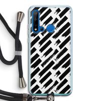 Zwarte vegen: Huawei P20 Lite (2019) Transparant Hoesje met koord