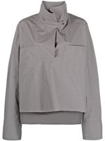 QUIRA blouse en coton à col montant - Gris