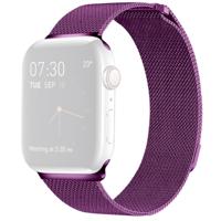 Milanese Loop Magnetic Stainless Steel Watchband for Apple Watch Series 5 & 4 44mm / 3 & 2 & 1 42mm(Purple)