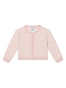 Dolce & Gabbana Kids logo-intarsia round-neck cardigan - Rose