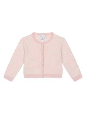 Dolce & Gabbana Kids cardigan à logo en intarsia - Rose