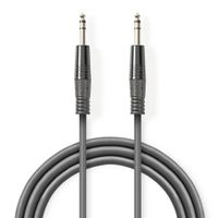 Nedis COTH23020GY15 Stereo-audiokabel 6,35 Mm Male 6,35 Mm Male Vernikkeld 1.50 M Rond Donkergrijs Kartonnen Sleeve