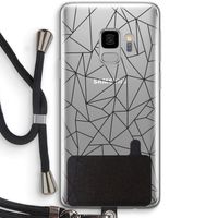 Geometrische lijnen zwart: Samsung Galaxy S9 Transparant Hoesje met koord