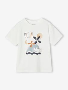 Jongensshirt met grafisch motief wit
