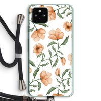Peachy flowers: Pixel 5a 5G Transparant Hoesje met koord