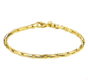 Armband Zilgold Cardanoschakel geelgoud-zilveren kern 3 mm 19 cm