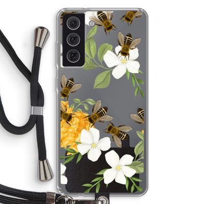 No flowers without bees: Samsung Galaxy S21 FE Transparant Hoesje met koord