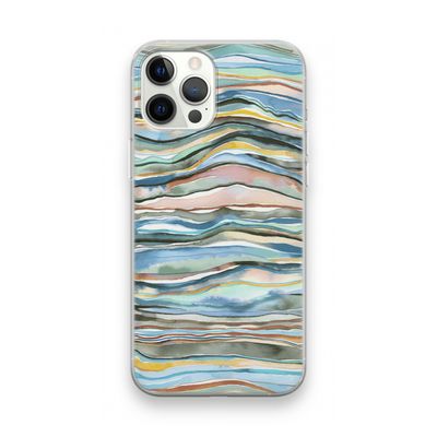 Watercolor Agate: iPhone 12 Pro Max Transparant Hoesje