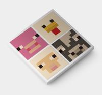 Pixel dieren van videospel canvas