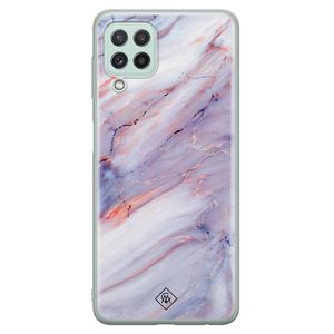 Samsung Galaxy A22 4G siliconen hoesje - Marmer paars