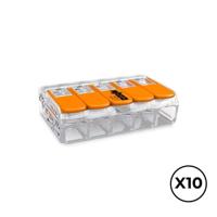 Snelsluiting Wago 30 x 18,6 x 8,4 mm 4 mm 450 V 5 Verbindingen (10 Stuks)