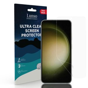 Lunso - Samsung Galaxy S23 - Duo Pack (2 stuks) Beschermfolie - Full Cover Screen protector