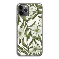 Wit bloemenpatroon: iPhone 11 Pro Transparant Hoesje