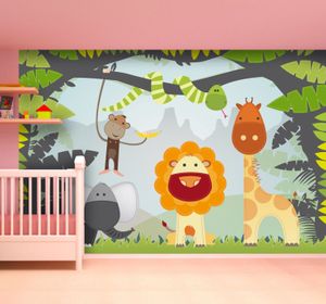 Sticker kinderen dieren leeuw giraf